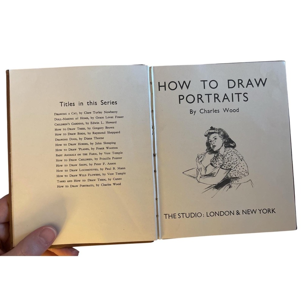 Vintage 1944 How to Draw Portraits Wood Studio Publications Art Instruction Book